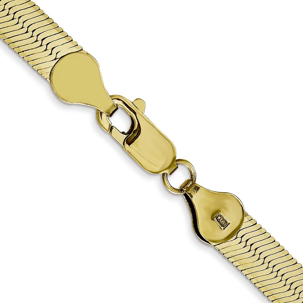 10K Yellow Gold 5.5mm Polished Herringbone Chain Necklace - 16"