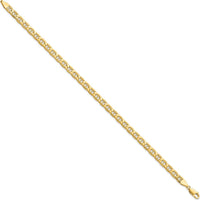 10K Yellow Gold 5.5mm Semi-Solid Anchor Chain Bracelet - 9" Length