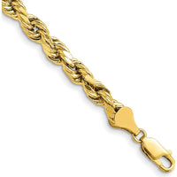 10K Yellow Gold 5.5mm Semi-Solid Diamond-Cut Rope Chain Bracelet