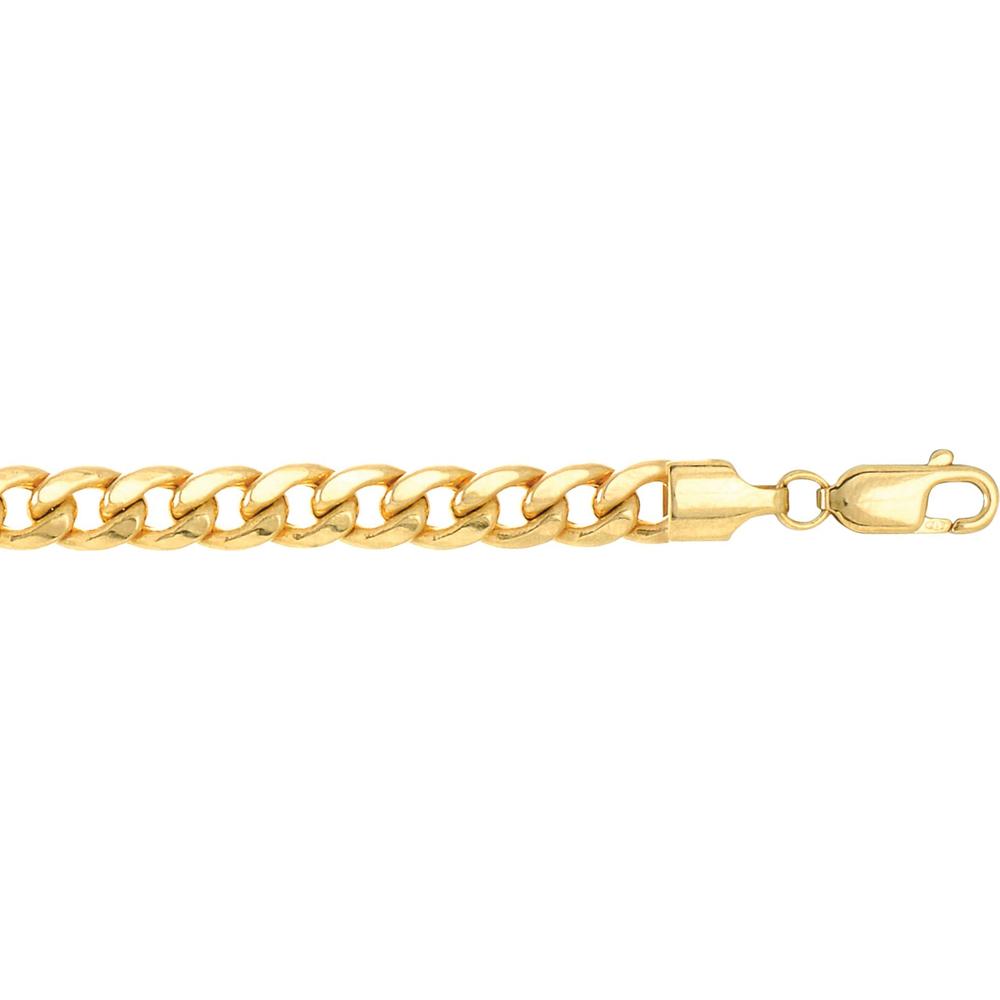 10K Yellow Gold 5.5mm Semi-Solid Miami Cuban Link Necklace - 24" with Lobster Clasp by Orozza Fine Jewelry