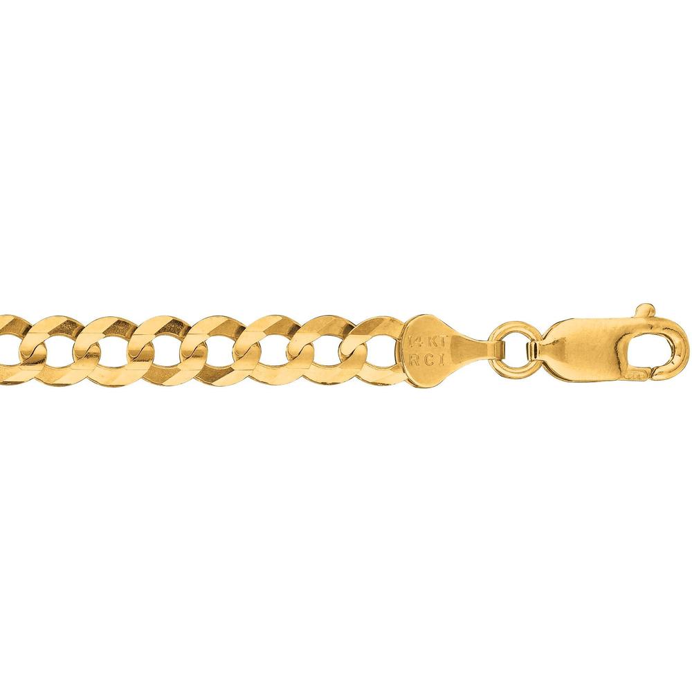10K Yellow Gold 5.7mm Diamond Cut Comfort Curb Chain - 20" by Orozza Fine Jewelry