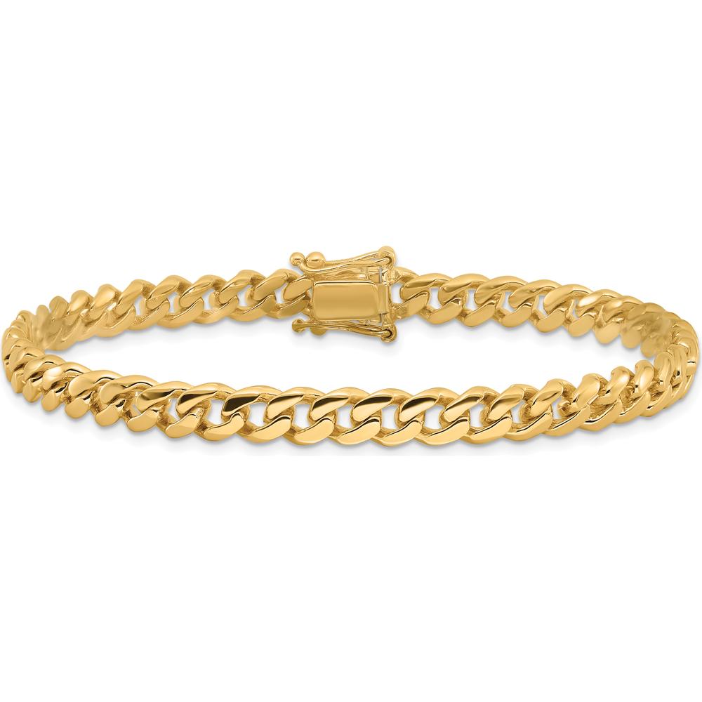10K Yellow Gold 5.7mm Hand-Polished Miami Cuban Chain Bracelet - 9"
