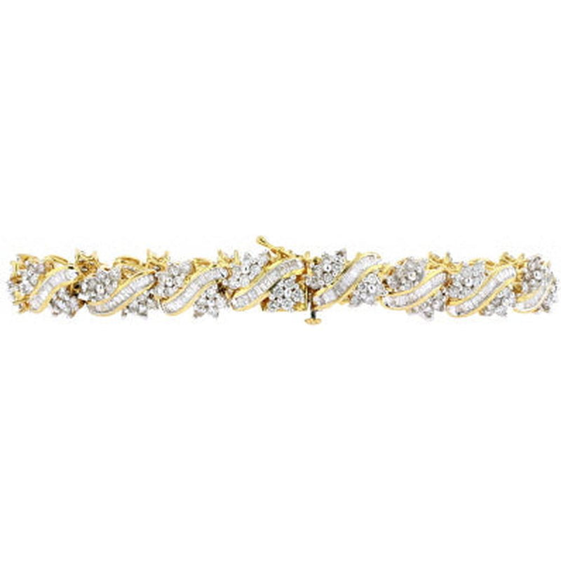 10K Yellow Gold 5 Carat Diamond Elegance Bracelet