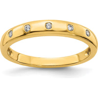 10K Yellow Gold 5-Stone Diamond Band Ring with Round Cut Diamonds - 0.25 Carat Total Diamond Weight by 0