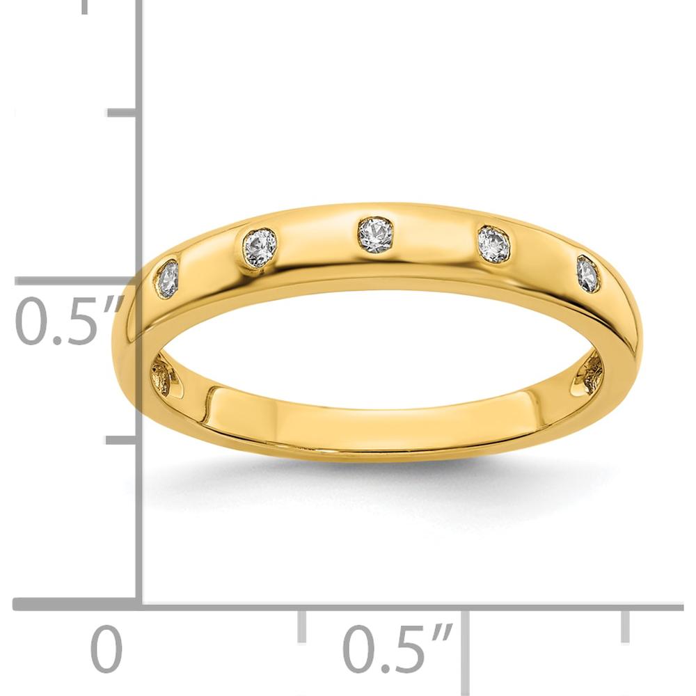 10K Yellow Gold 5-Stone Diamond Band Ring with Round Cut Diamonds - 0.25 Carat Total Diamond Weight by 0