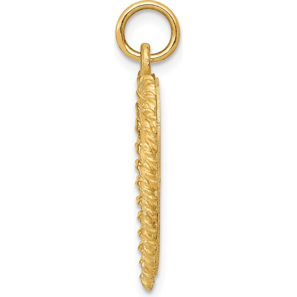 10K Yellow Gold 50th Anniversary Heart Pendant Charm