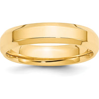 10K Yellow Gold 5mm Beveled Edge Comfort Fit Wedding Band - Size 10.5