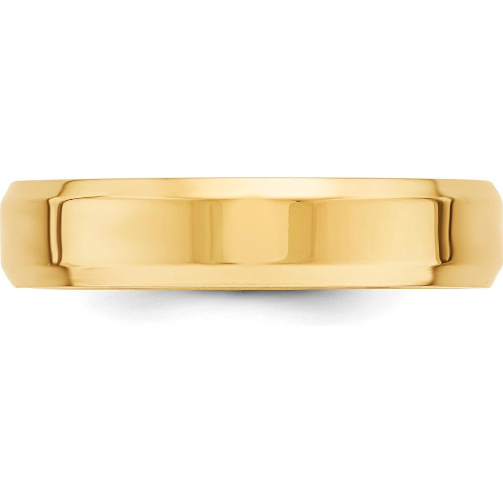 10K Yellow Gold 5mm Beveled Edge Comfort Fit Wedding Band - Size 10.5