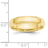 10K Yellow Gold 5mm Beveled Edge Comfort Fit Wedding Band - Size 10.5