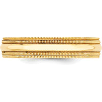 10K Yellow Gold 5mm Double Milgrain Comfort Fit Wedding Band Size 10