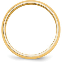 10K Yellow Gold 5mm Half Round Wedding Band - Size 13
