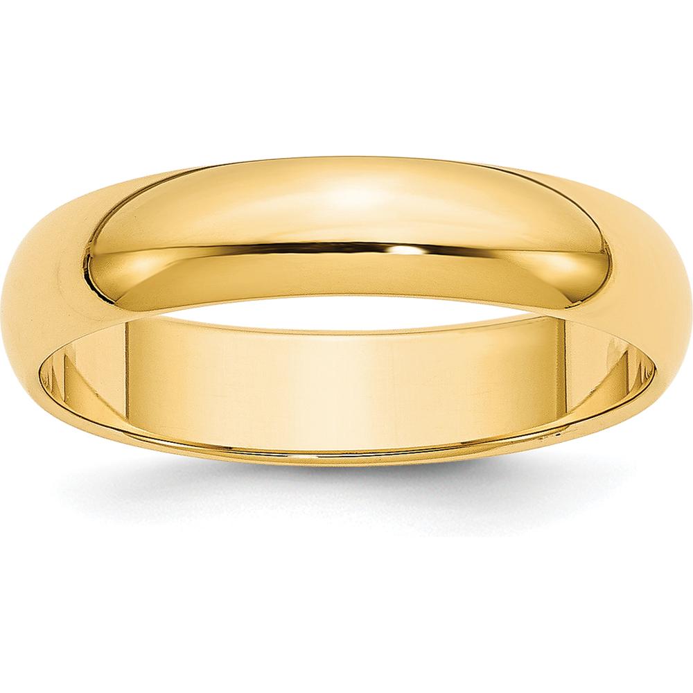 10K Yellow Gold 5mm Half Round Wedding Band - Size 6.5