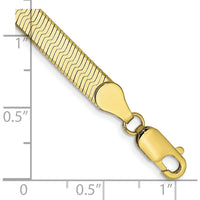 10K Yellow Gold 5mm Herringbone Chain Bracelet - 7", Polished Finish