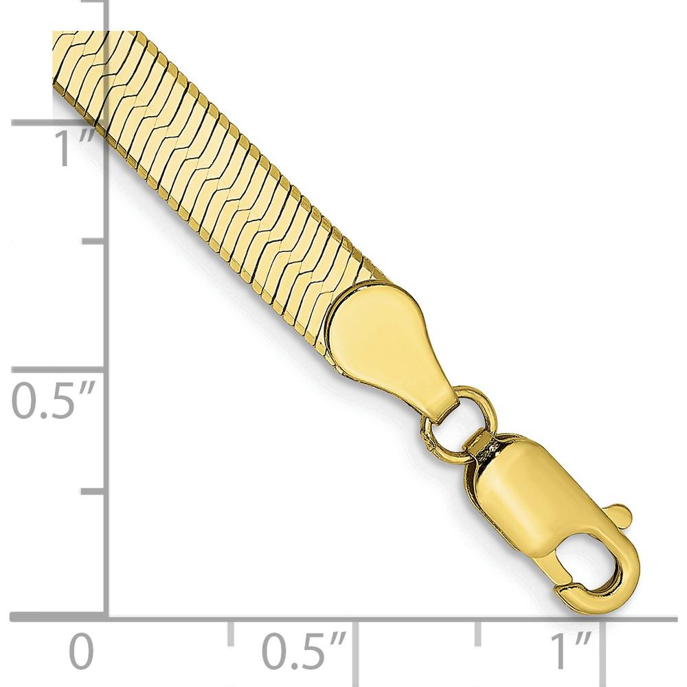 10K Yellow Gold 5mm Herringbone Chain Bracelet - 7", Polished Finish