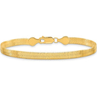10K Yellow Gold 5mm Herringbone Chain Bracelet - 7", Polished Finish