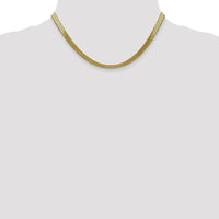 10K Yellow Gold 5mm Herringbone Chain Necklace - 16"