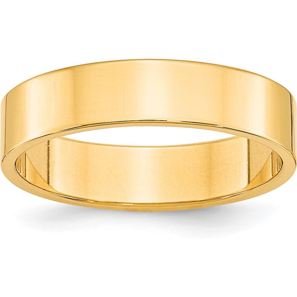 10K Yellow Gold 5mm Lightweight Flat Wedding Band - Size 12