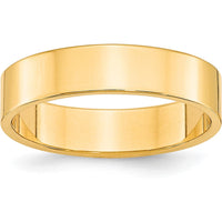 10K Yellow Gold 5mm Lightweight Flat Wedding Band - Size 7
