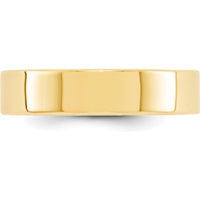 10K Yellow Gold 5mm Lightweight Flat Wedding Band - Size 7