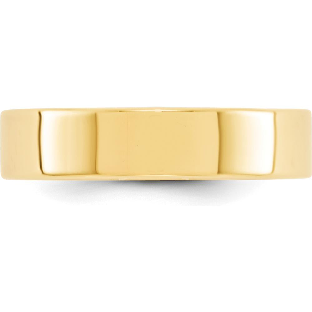 10K Yellow Gold 5mm Lightweight Flat Wedding Band - Size 7