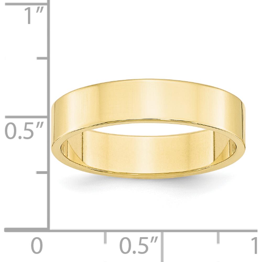 10K Yellow Gold 5mm Lightweight Flat Wedding Band - Size 7