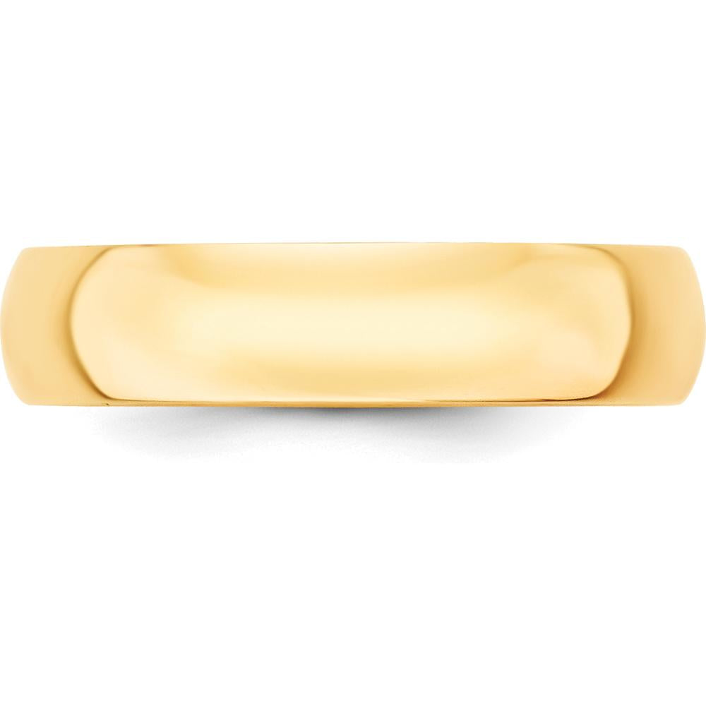 10K Yellow Gold 5mm Lightweight Half Round Wedding Band - Size 13.5