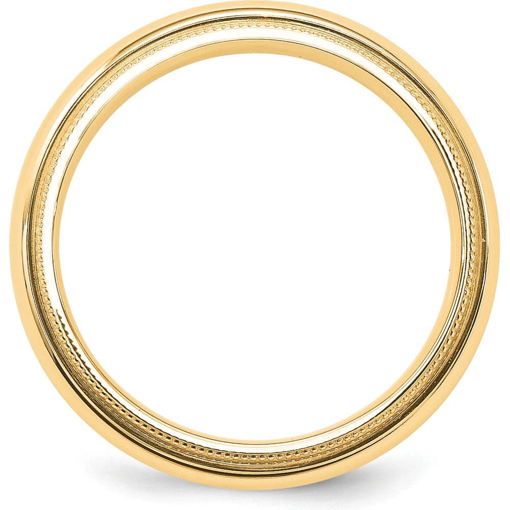 10K Yellow Gold 5mm Milgrain Comfort Fit Wedding Band Size 12