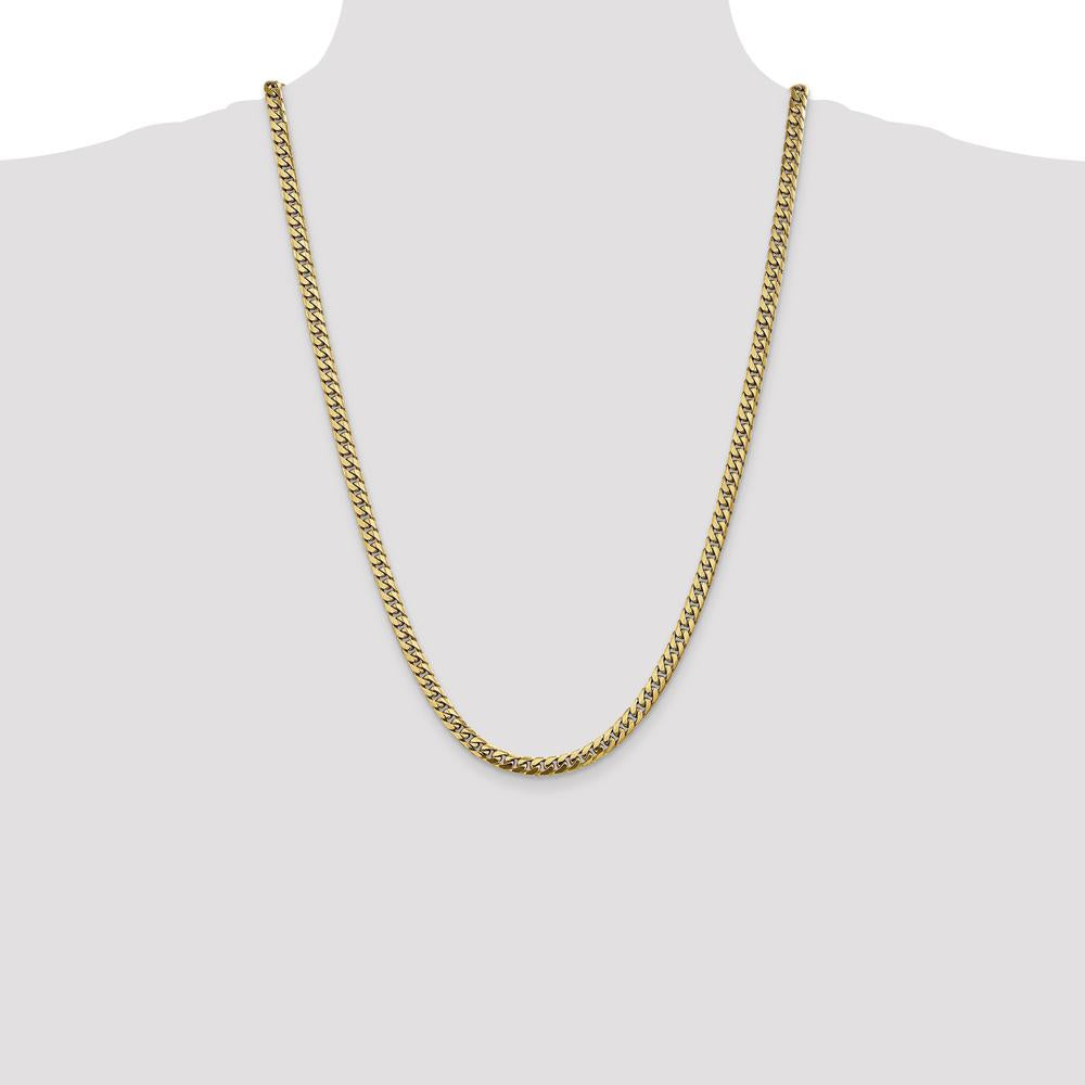 10K Yellow Gold 5mm Solid Miami Cuban Chain Necklace - 26" Length
