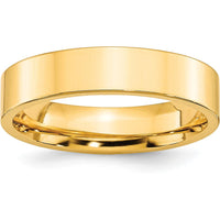 10K Yellow Gold 5mm Standard Weight Flat Comfort Fit Wedding Band - Size 9
