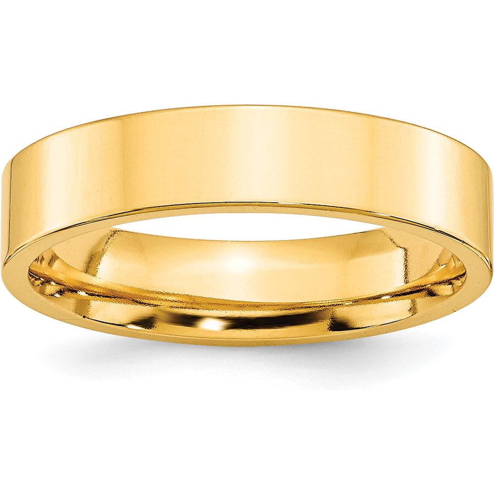 10K Yellow Gold 5mm Standard Weight Flat Comfort Fit Wedding Band - Size 9