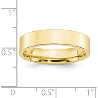 10K Yellow Gold 5mm Standard Weight Flat Comfort Fit Wedding Band - Size 9