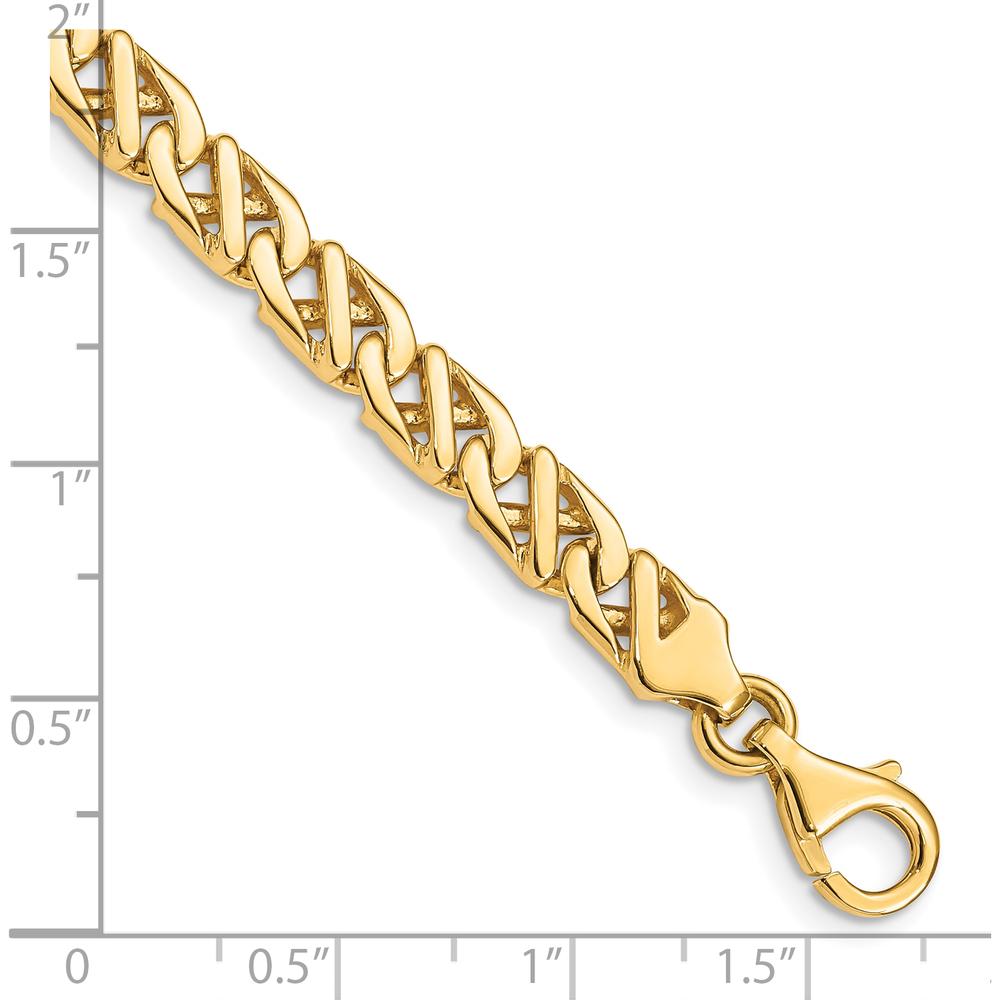 10K Yellow Gold 6.1mm Fancy Link Chain Bracelet - 8" Length