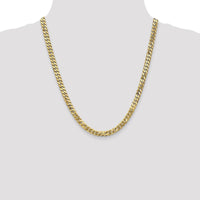 10K Yellow Gold 6.25mm Flat Beveled Curb Chain Necklace - 22"