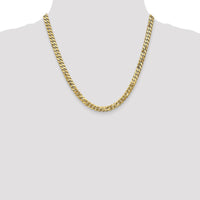 10K Yellow Gold 6.25mm Polished Flat Beveled Curb Chain Necklace - 20"