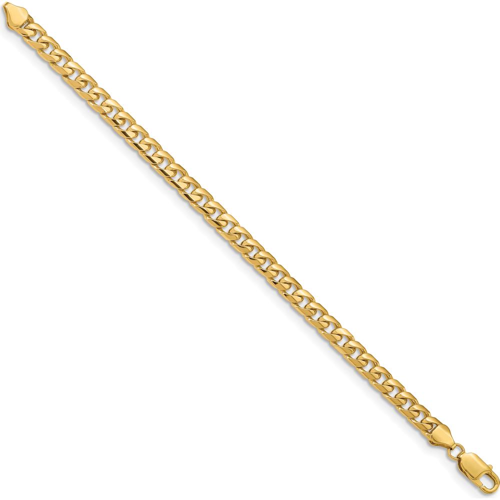 10K Yellow Gold 6.25mm Solid Miami Cuban Chain Bracelet with Lobster Clasp - 8.5in