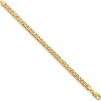 10K Yellow Gold 6.25mm Solid Miami Cuban Chain Bracelet with Lobster Clasp - 8" Length