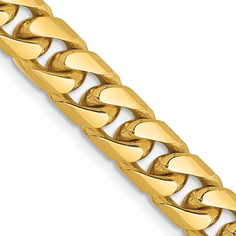 10K Yellow Gold 6.25mm Solid Miami Cuban Chain Necklace - 24"