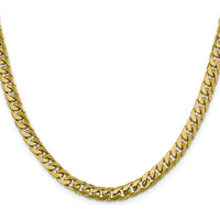 10K Yellow Gold 6.25mm Solid Miami Cuban Chain Necklace - 24"