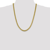 10K Yellow Gold 6.25mm Solid Miami Cuban Chain Necklace - 24"