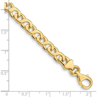 10K Yellow Gold 6.2mm Hand-Polished Fancy Link Bracelet - 7" Length
