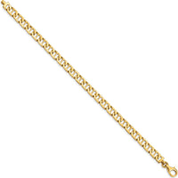 10K Yellow Gold 6.5mm Hand-Polished Fancy Anchor Link Chain Bracelet - 8"
