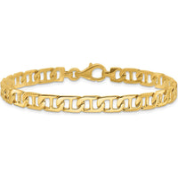10K Yellow Gold 6.5mm Hand-Polished Fancy Anchor Link Chain Bracelet - 8"