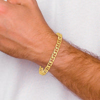 10K Yellow Gold 6.5mm Hand-Polished Fancy Anchor Link Chain Bracelet - 8"