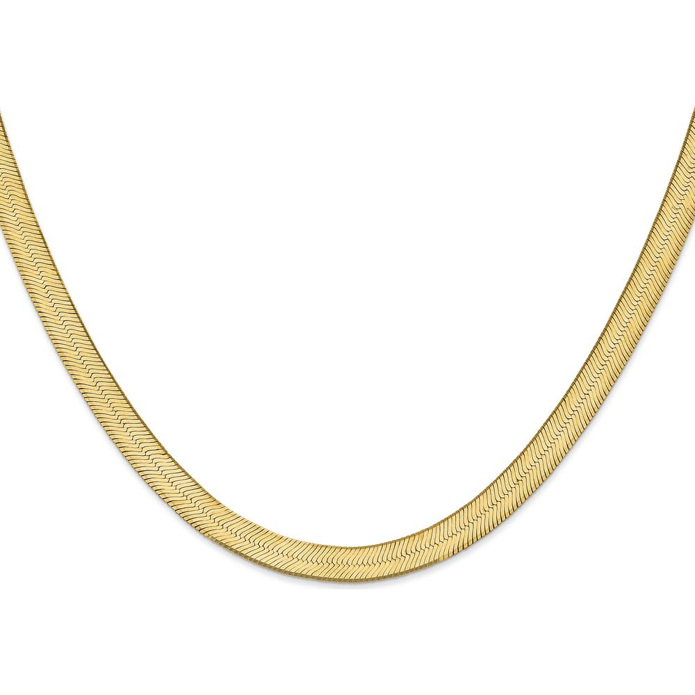 10K Yellow Gold 6.5mm Herringbone Chain Necklace - 20"