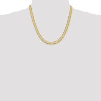 10K Yellow Gold 6.5mm Herringbone Chain Necklace - 20"