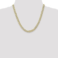 10K Yellow Gold 6.5mm Semi-Solid Curb Link Chain - 20" Length