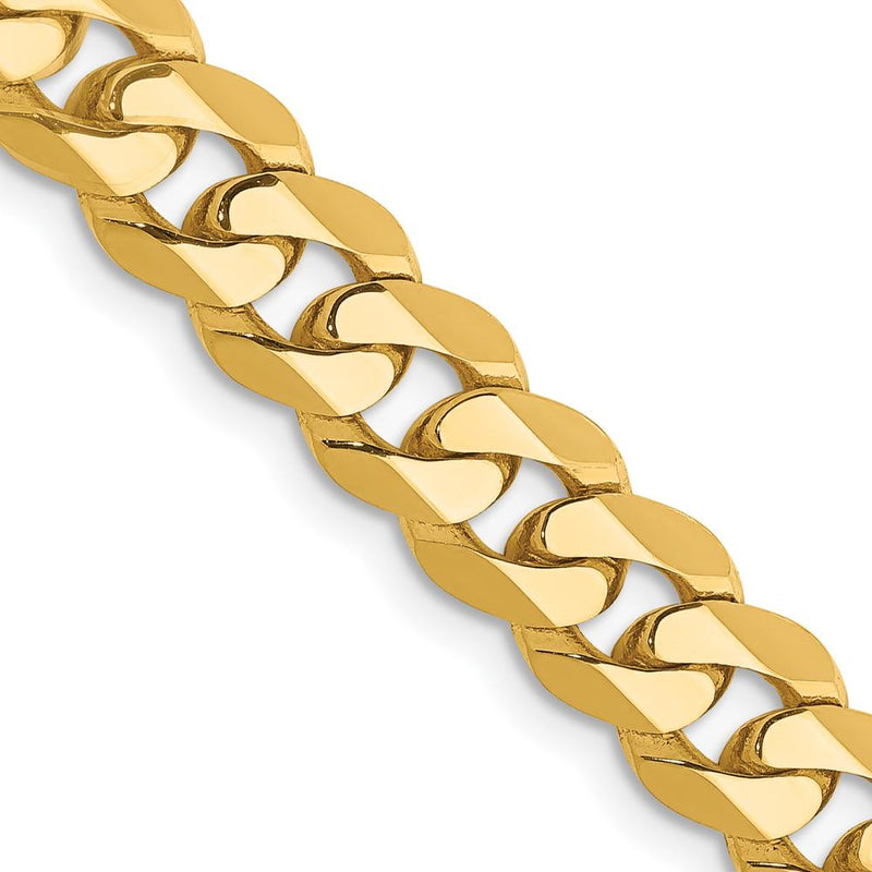 10K Yellow Gold 6.75mm Flat Beveled Curb Chain Necklace - 20"