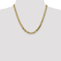 10K Yellow Gold 6.75mm Flat Beveled Curb Chain Necklace - 20"