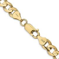 10K Yellow Gold 6.75mm Open Concave Curb Chain Necklace - 24"