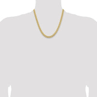 10K Yellow Gold 6.75mm Solid Miami Cuban Chain Necklace with Lobster Clasp - 20 Inch